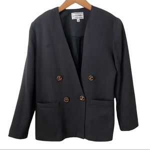 Vintage Women’s Double Breast Black Blazer size 11/12